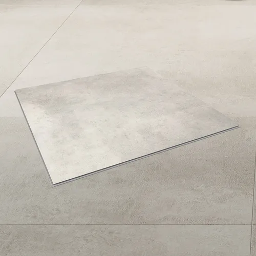 VILO SPC Vinylboden Concrete Dust – 60x60cm, 100% wasserfest - Einfache Verlegung dank Klick-System – ideal für Heimwerker. Extrem widerstandsfähig und langlebig, perfekt für stark genutzte Bereiche. Modernes Design in Steinoptik, pflegeleicht und kompatibel mit Fußbodenheizung.