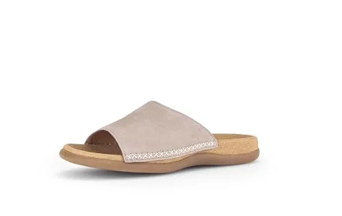 Gabor Pantolette beige 40 EU (6,5 UK) - Elegante Pantoletten in Beige aus Wildleder mit 2 cm Absatzhöhe, ideal für stilvolle Freizeitlooks und hohen Tragekomfort.
