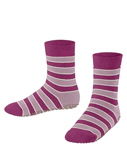 FALKE Unisex Kinder Stoppersocken Simple Stripes K Hp Baumwolle rutschhemmende Noppen 1 Paar, Rosa Gloss 8550, 23/26 EU