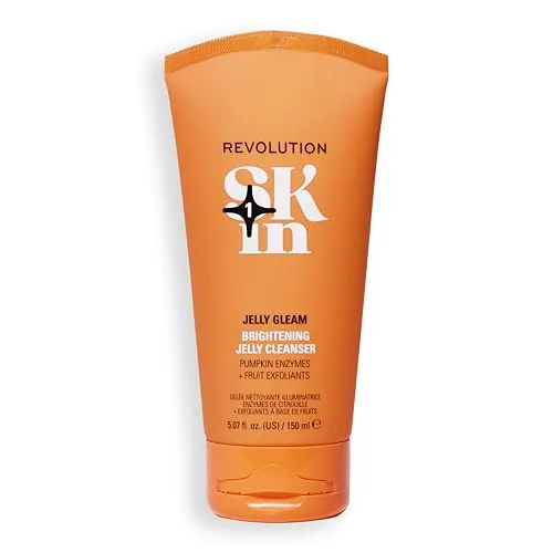 Revolution SKin, Jelly Glow Brightening Cleanser, Aufhellendes Reinigungsgel, Peelt für einen strahlenden Teint, Vegan und Tierversuchsfrei, 150ml