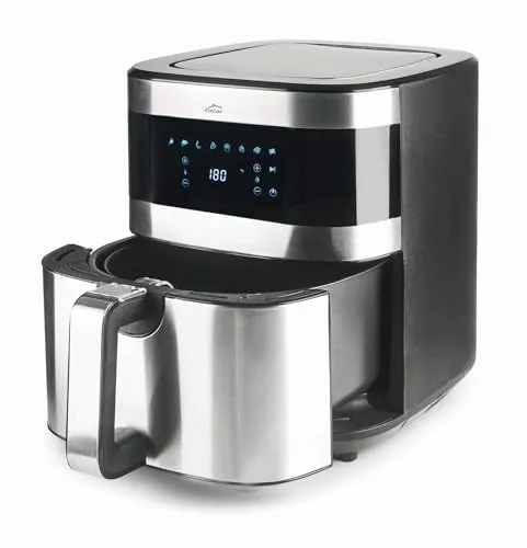 Lacor Ecofry 69511 - Heißluftfritteuse mit TotalCook-Technologie - Heißluftfritteusen mit 5,5L Kapazität und 8 Programmen für gesunde Küche. TotalCook-Technologie sorgt für gleichmäßige Wärmeverteilung. Inklusive exklusivem Rezeptbuch in 3 Sprachen.