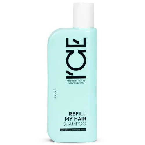ICE Professional Refill My Hair Shampoo - Sanfte Reinigung & Regeneration für trockenes & geschädigtes Haar - Mit Coenzym Q10, Aminosäuren & Bio-Abendblumenöl - 250 ml