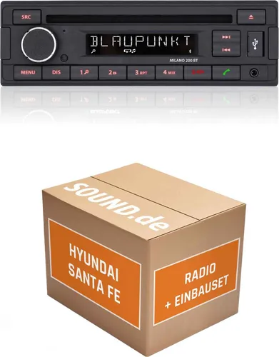 Autoradio Einbaupaket Blaupunkt Milano 200 BT für Hyundai Santa Fe SM
