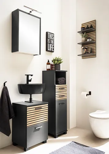 Badmöbel Set KANE-80 mit Waschbeckenunterschrank 40 cm in Anthrazit
