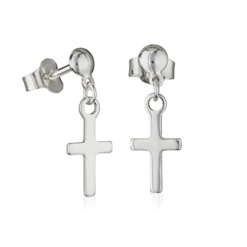 NKlaus Paar Ohrstecker 925 Silber mit Kreuz 11,6mm Ohrhänger Gothic Ohrringe 3673