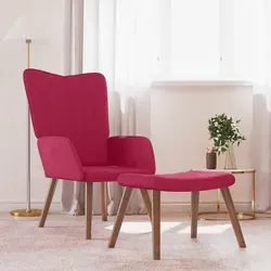 vidaXL Relaxsessel mit Hocker Weinrot Samt 327671 - Eleganter Relaxsessel mit Hocker in Weinrot, ideal für dein Wohnzimmer. Der bequeme Sessel überzeugt durch seine stabile Konstruktion und weichen Samtbezug für höchsten Komfort.