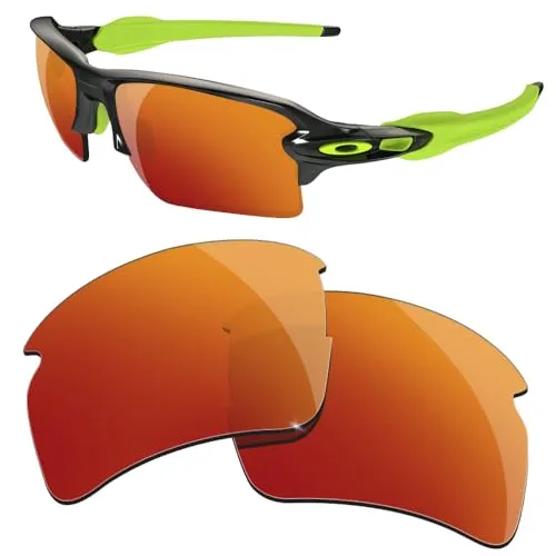HiCycle2 Verspiegelte polarisierte Ersatzgläser für Oakley Flak 2.0 XL Sonnenbrille, mehrere Optionen, rot