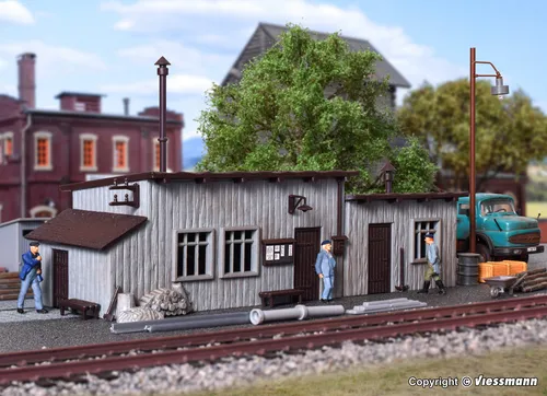 Vollmer H0 45713 - Bauhütte braun L 16 x B 6,5 x H 8 cm Bausatz Neuware