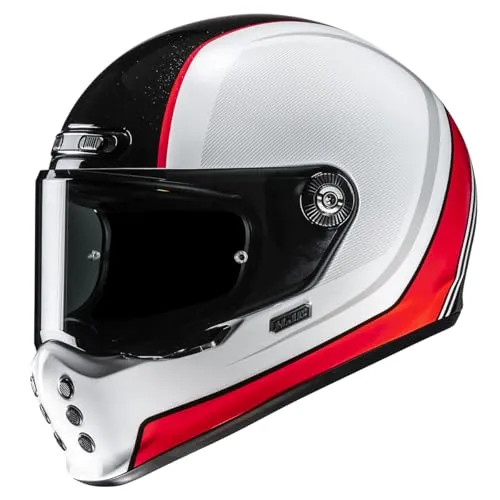 HJC V10 Hodu Helm schwarz-weiß-rot, Größe XS 54-55 in rot von HJC Helmets