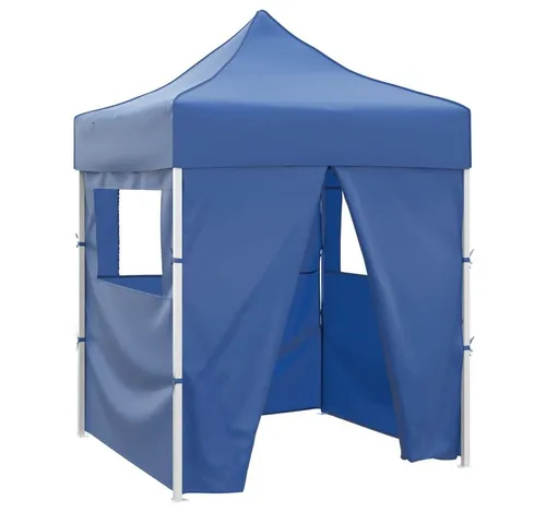 furnicato Faltbares Partyzelt Blau 2x2x3,15m mit 4 Seitenwänden - Ideal für Outdoor-Events: Das faltbare Partyzelt bietet UV- und wasserbeständiges Dach, stabilen Stahlrahmen und schnelle Montage. Perfekt für Partys, Märkte und Festivals!