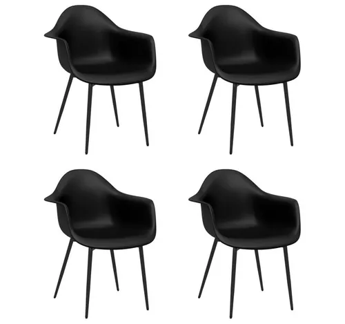 vidaXL Esszimmerstuhl 4er Set Schwarz PP von vidaXL