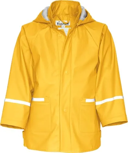 Playshoes Regenjacke Unisex Kinder - Wind- und wasserdichter Regenmantel für Kinder, ideal für unbeschwertes Spielen bei jedem Wetter, mit abnehmbarer Kapuze und reflektierenden Elementen für mehr Sicherheit.