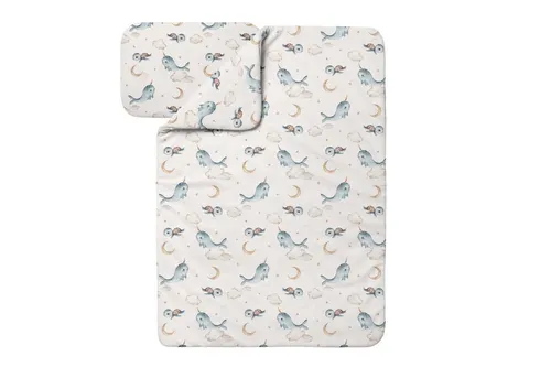 Waldin Babybettwäsche Set aus 100% Bambus - Zweiteiliges Babybettwäsche Set aus hypoallergenem Bambus, das für sanfte Haut geeignet ist. Atmungsaktiv und feuchtigkeitsregulierend für optimalen Schlafkomfort.