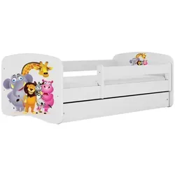Raumhirsch Furniture Kinderbett Zoo, 90x160 cm - Stilvolles Kinderbett in Weiß mit abnehmbarer Schutzschiene für maximale Sicherheit und praktischer Schublade für zusätzlichen Stauraum. Ideal für ein gemütliches Kinderzimmer!