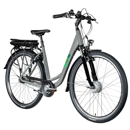 Zündapp Z502 E-Bike Damen 28 Zoll – Ideal für Stadtfahrten - E-Bike für Damen mit 28 Zoll, 7-Gang und 522 Wh Akku, bietet angenehmes Fahrgefühl und einfachen Einstieg durch stabilen Aluminiumrahmen.