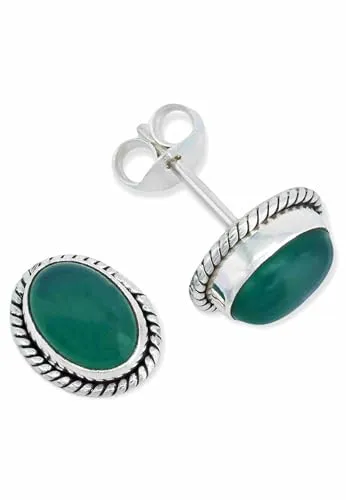 Ohrringe 925 Sterling Silber in grün von mantraroma