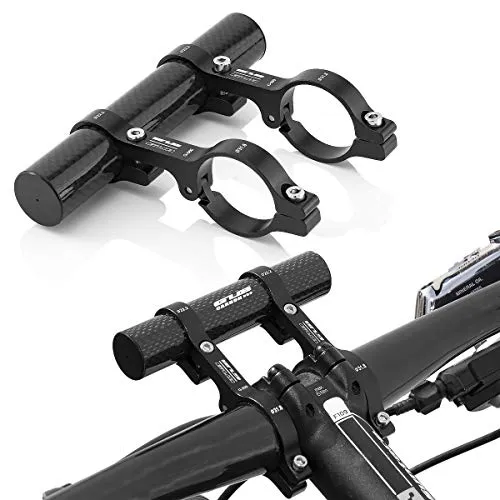 GUB Fahrrad Lenker Erweiterung Befestigungsadapter für passende Scheinweifer, Computer, Navi usw. Schwarz