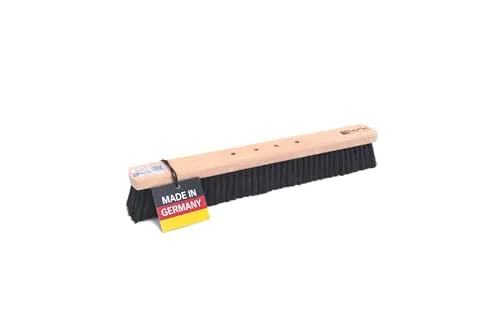 BawiTec Qualitäts Saalbesen, 40cm Breit, Schwarze Kunsthaar Borsten Weich, 4-Loch Wechselsystem, ohne Stiel, für alle Glatten Böden, Großraumbesen, Kehrbesen, Industriebesen, Hallenbesen
