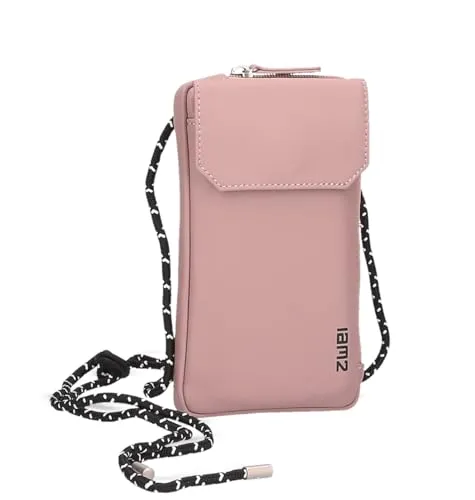 Handytasche zum Umhängen CAP30 Smartphone-Etui 19 x 10 cm, Kleingeldfach + 4 Kartensteckfächer, umlaufender Reißverschluss, längenverstellbarer Riemen, wasserabweisendes Hydroflex Material (powder)