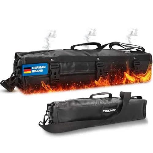 Fischer Brandschutztasche für Lithium-Akkus – feuerfeste Sicherheitsbox bis 1000°C