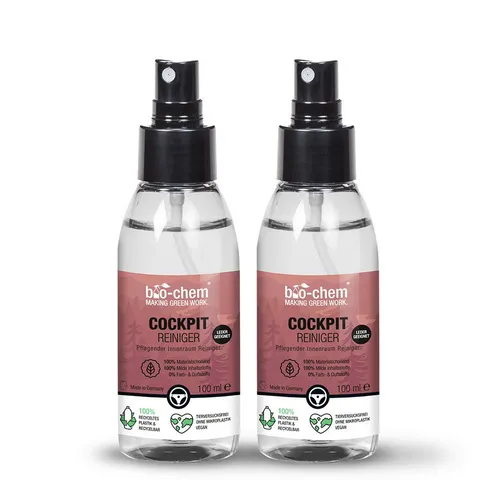 bio-chem bio-chem Cockpit-Pflege 100ml – Reinigt & schützt Leder & Kunststoff Cockpit-Reiniger (Sparpaket, [- Cockpit-Pflege 2X 100 ml Schonende Pflege für Leder & Kunststoff)