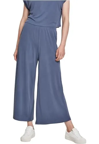 Urban Classics Damen Modal Culotte - Bequeme Hose in Vintage Blue, Größe S - Damen-Hosen mit weitem Bein aus weichem Modalstoff, elastischer Bund für höchsten Tragekomfort und vielseitige Kombinationsmöglichkeiten.