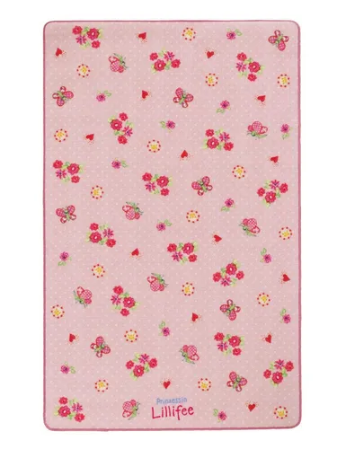 Prinzessin Lillifee Kinderteppich - Blumen 100x160cm - Teppich für Kinderzimmer, rutschfest mit Gumminoppen, ideal als Spielinsel für kleine Prinzessinnen und perfekt für Fußbodenheizungen.