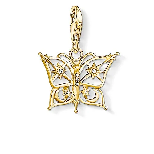 Thomas Sabo Charm-Anhänger Schmetterling aus Sterlingsilber in gold von THOMAS SABO