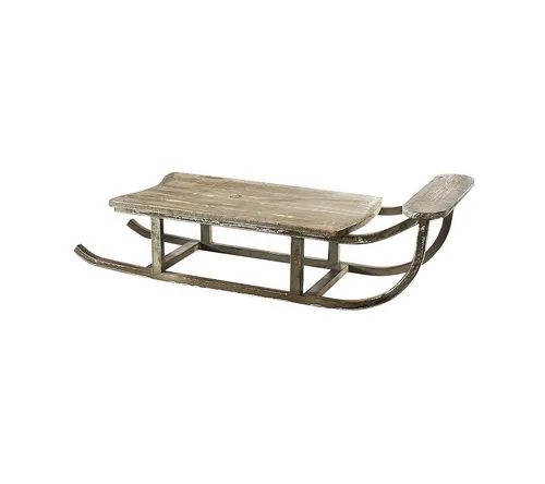 Kobolo Dekoobjekt Winterdekoration Schlitten SNOW in grau von Kobolo