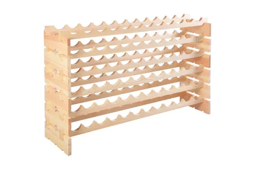 KOMFOTTEU Flaschenregal für 72 Flaschen, stapelbar aus Kiefernholz - Stabiles und elegantes Weinregal aus hochwertiger Kiefer, bietet Platz für bis zu 72 Flaschen. Kompakt und platzsparend, ideal für jedes Zimmer. Hochwertige Verarbeitung für eine ansprechende Optik.