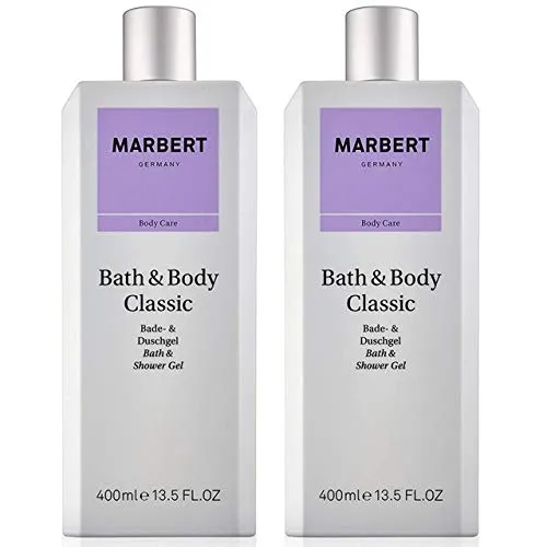 Marbert Bath & Body Classic Shower Gel, 2 x 400 ml - Duschgel mit feuchtigkeitsspendenden Eigenschaften, ideal für ein erfrischendes Duscherlebnis und sanfte Hautpflege.