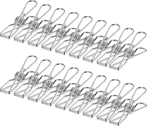 Skroad 100-Pack-Kleidungsstücke, Edelstahl-Wäsche-hängende Wäscheleine-Clips für Kleidung, Papierdateien, Snacks Seal