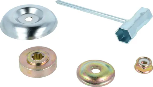 vhbw 5-tlg. Befestigungs-Set für Unkrautbürste kompatibel mit Texas CG430B, CG330, CG260, BC320, BC300 Freischneider, Motorsensen, Gartengeräte