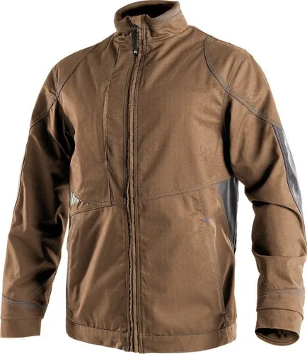 Atom Arbeitsjacke, lehmbraun/anthrazit, Größe S - Arbeits- & Schutzkleidung mit wasserabweisendem Stoff, winddichten Ärmeln und Cordura® Ellbogen-Patches für optimalen Schutz und Komfort bei der Arbeit.