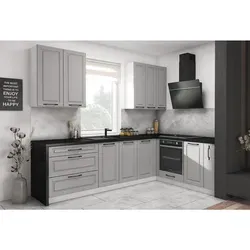 Feldmann-Wohnen L-Form Winkelküche in Grau und Weiß - Moderne L-Form Küche mit zahlreichen Stauraummöglichkeiten, inklusive XL Hängeschränken und Schubladen mit Soft-Close-Funktion. Ideal für effizientes Kochen und stilvolles Wohnen.