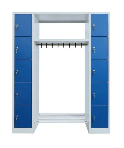 Steelboxx Fächerschrank Lüllmann® Garderobe mit 10 Fächern - Praktische Garderobe mit 10 Schließfächern, ideal für die Aufbewahrung von Kleidung und Accessoires. Robuste Stahlkonstruktion, leicht zu reinigen und inklusive 2 Schlüsseln für zusätzliche Sicherheit.