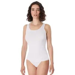 Schiesser Tanktop Luxury tiefer Rundhalsausschnitt, ohne störende Seitennähte weiß XL (42)