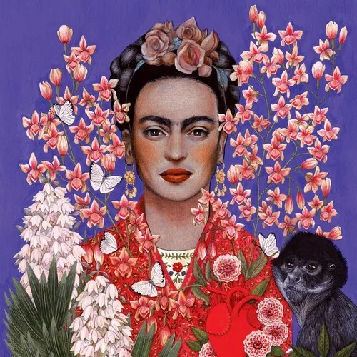 Servietten Desperada Frida Kunst Frau Affe Tiere Blumen Blüten Tropen 33x33cm 20
