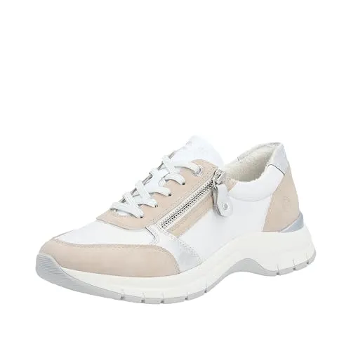 Remonte Damen D0G09 Sneaker - Komfortabler Rose/Weiss/Ice Look - Damen-Sneaker mit modischem Design, extrem leicht durch die Light PU-Sohle und auswechselbarer, weicher Einlegesohle für maximalen Komfort.