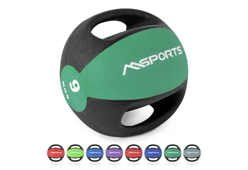 MSports® Medizinball MSPORTS Medizinball Premium mit Griffe 1 – 10 kg