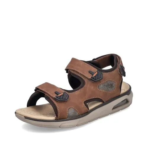 Rieker Herren Klassische Sandalen 29151 - Wanderschuhe mit extra weitem Schnitt, ideal für breite Füße. Bequem und flexibel dank Rieker Air/Pu-Sohle – perfekt für den Sommer!