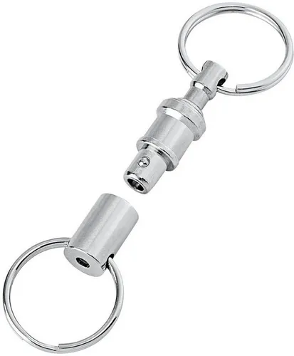 WEDO Schlüsselanhänger Schlüsselhalter 2 Ringe mit Kupplung silber