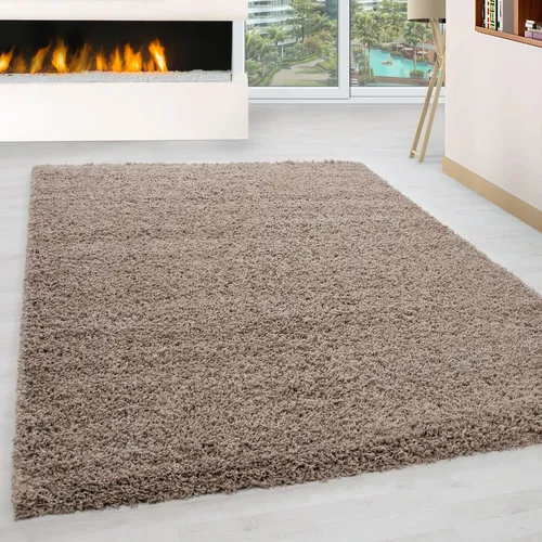 Hochflor Teppich - Gemütlicher Langflor Shaggy Flokati - Teppiche - Hochflor-Teppich in Beige für ein gemütliches Ambiente, pflegeleicht und ideal für jeden Wohnraum.