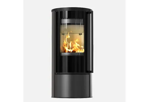 Kratki SKADI Freistehender Stahlofen mit weißem Thermotec - Kaminofen für Holz mit 5,5 kW Nennwärmeleistung, hoher Wirkungsgrad von 80,5% und modernem Design – ideal für Ess- und Wohnzimmer.