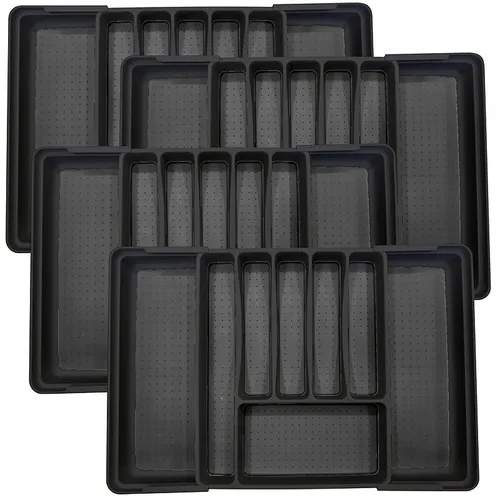 4er-Set Besteckkasten, ausziehbar: 30 auf 52,5 x 33,5 x 5,5 cm