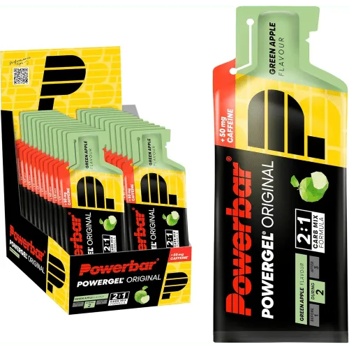 Energy-Gel Power-Gel Apfel 24 × 41 g - Energie Gels mit 25 g Kohlenhydraten für schnelle, langanhaltende Energie. Ideal für Sportler, einfach zu öffnen und umweltfreundlich verpackt.