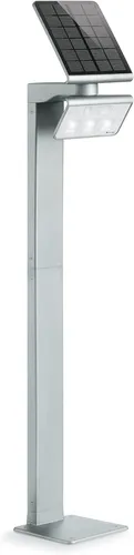 Steinel LED Solarleuchte XSolar GL-S silber, höhenverstellbar - Höhenverstellbare Solar-Lampe mit 150 lm und 140° Bewegungsmelder, ideal für Gärten und Wege. Effizient und nachhaltig mit einer Leuchtreserve von bis zu 60 Tagen.