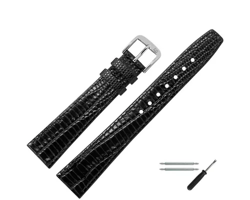 MARBURGER Uhrenarmband 14mm Leder Eidechse (Iguana) Prägung