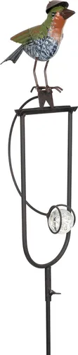 Gartenstecker Vogel bunt Metall mit Glaskugel - lustige Gartenskulptur für die Deko - Bunter Gartenstecker mit witziger Vogel-Figur aus Metall und integrierter Glaskugel. Ideal für kreative Akzente im Garten oder auf dem Balkon. Wetterfest und robust für ganzjährigen Einsatz.
