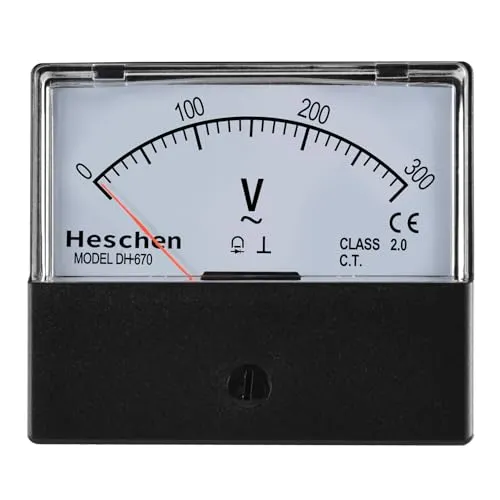 Heschen Rechteckiges Voltmeter, Analog-Panel, Volt-Spannungsmesser, 670 Stil, AC 0-300 V, Klasse 2,5